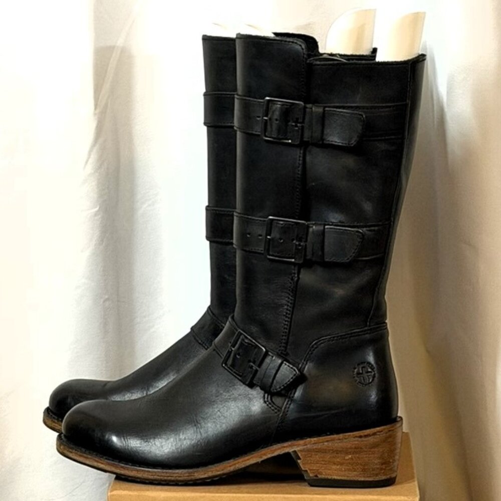 Dr. Martens Black Leather Jolie Biker Boots - SZ 8.5